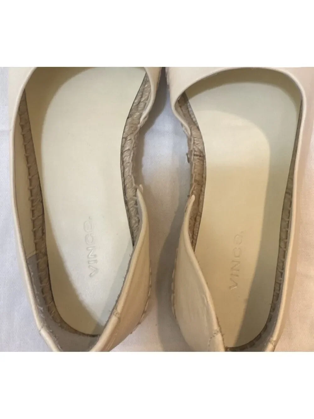 New Vince Tita Leather D'Orsay Espadrilles Beige 8.5